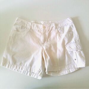 The North Face At Ease White 100% Cotton Cargo Shorts Women’s 10 Hiking Outdoor